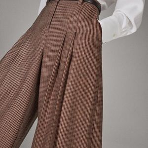 MASSIMO DUTTI - Wool Checked Culotte Trousers